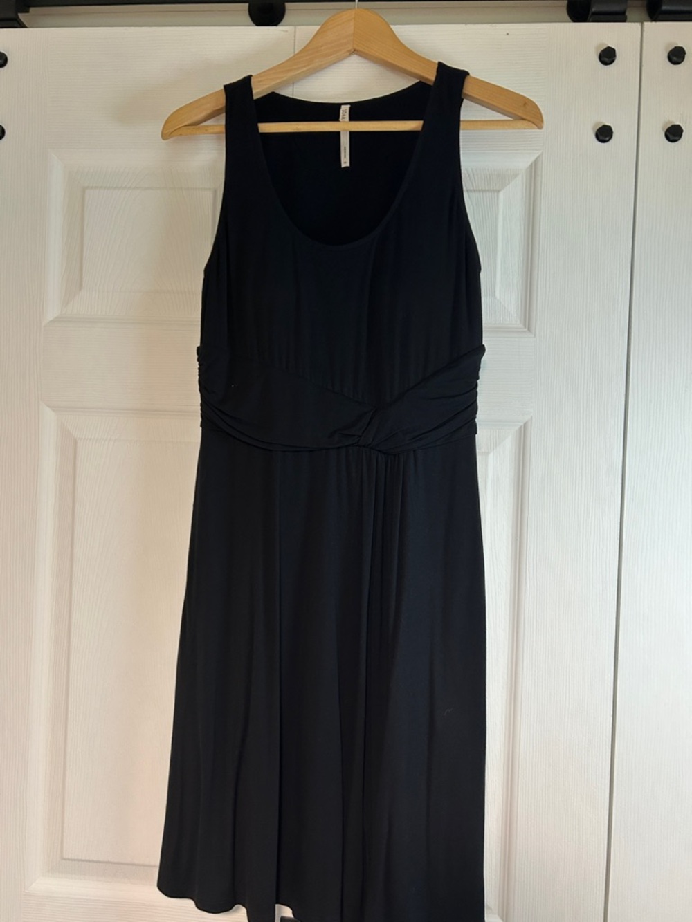 Soma Black Sleeveless Midi Dress- built in bra & pockets